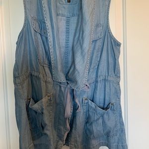 The Limited Light Blue Denim Vest